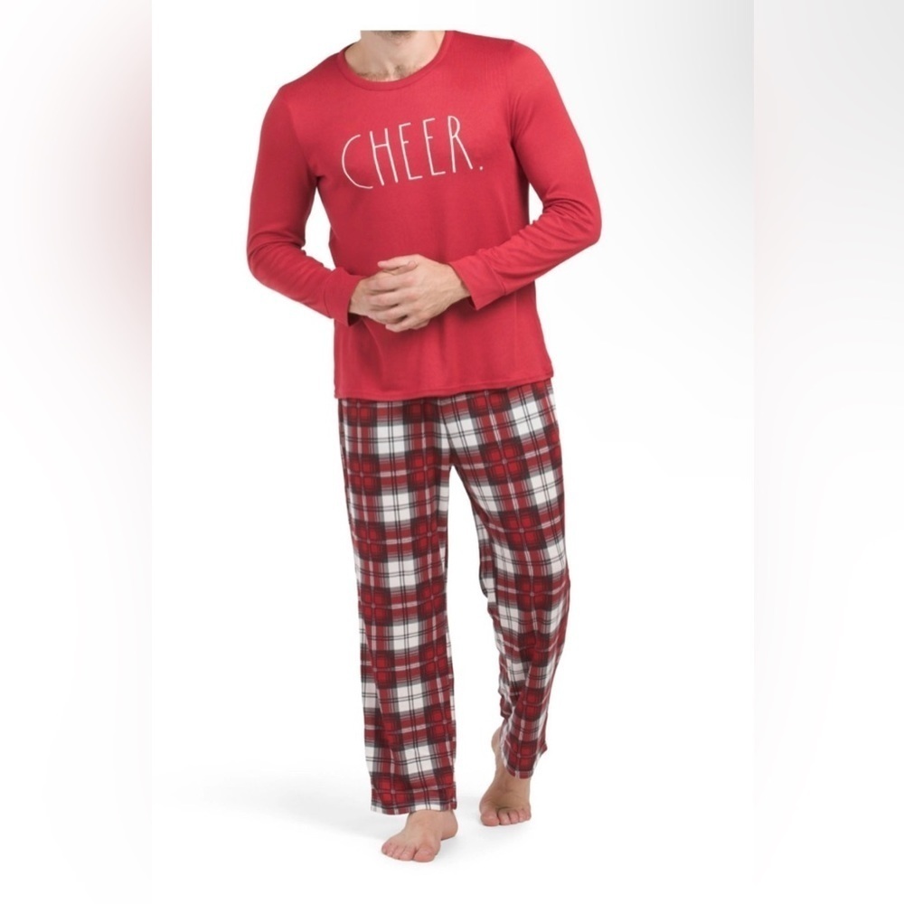 NWT Men’s Rae Dunn Holiday Red Long Sleeve Jersey Shirt Large